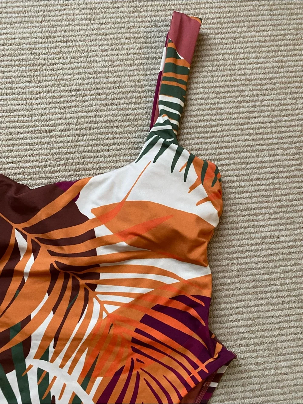 NWOT Vitamin A Cheeky One-Piece Swimsuit High Cut Tropical Fall Colors Medium